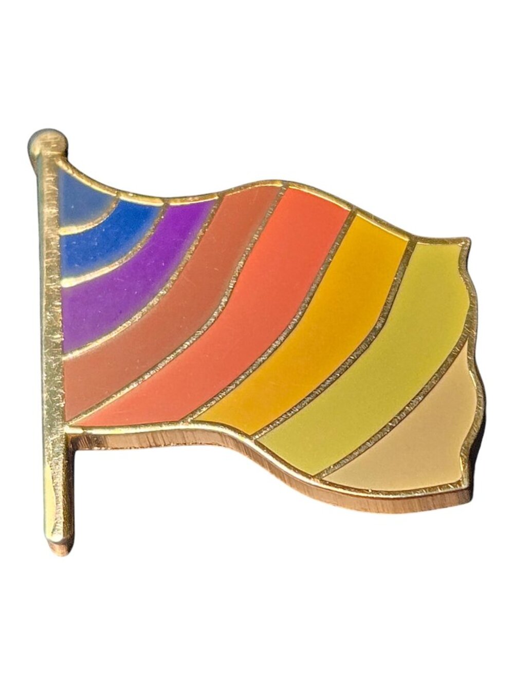 Colorful Flag Enamel Pin Waving Rainbow Style Collectible Badge
